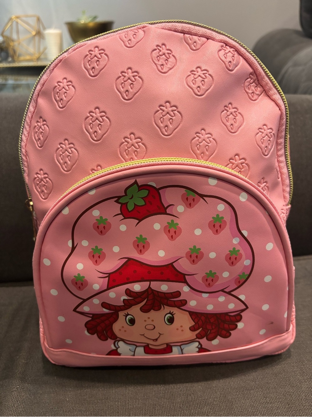 Pink Strawberry Kids Backpack - Cute Strawberry Character